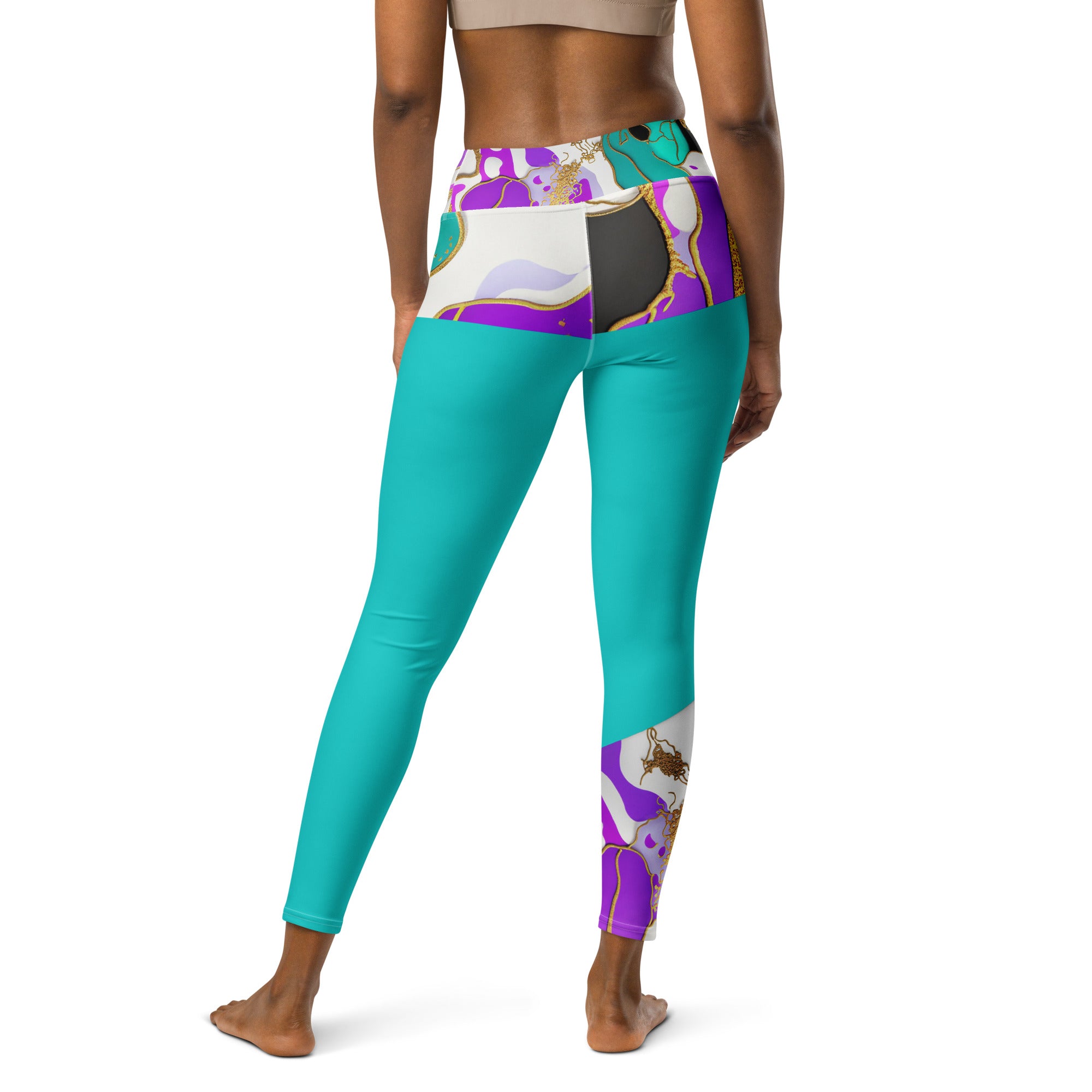 Arty Yoga Pants. Gym or Workout High Waist Leggings. "Artz" Streetwear by WickedYo.
